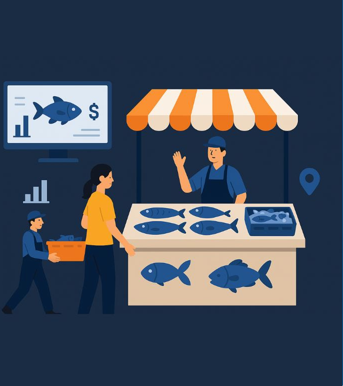 Fish Trading Illustration
